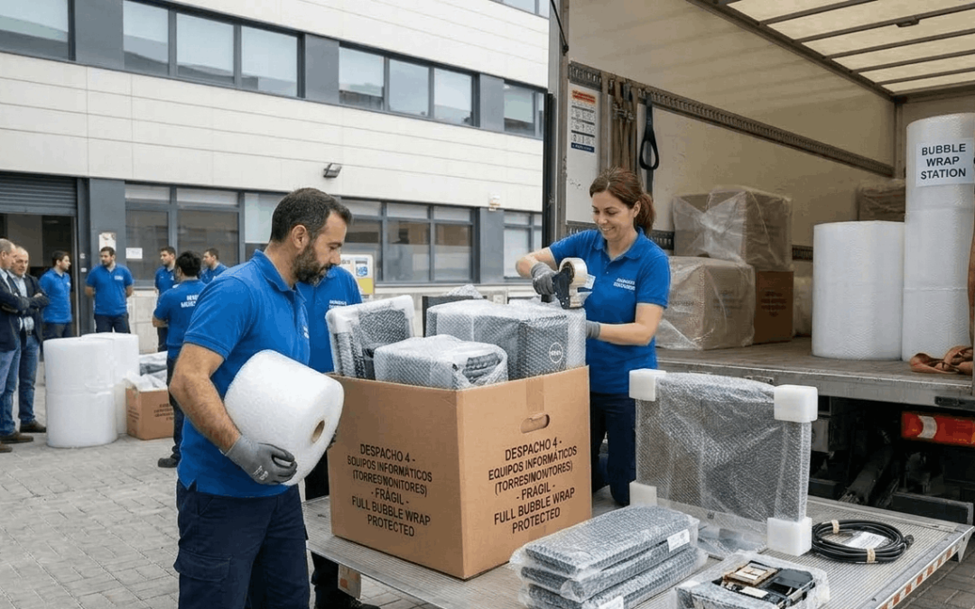 Cómo trasladar equipos informáticos en una mudanza de oficina