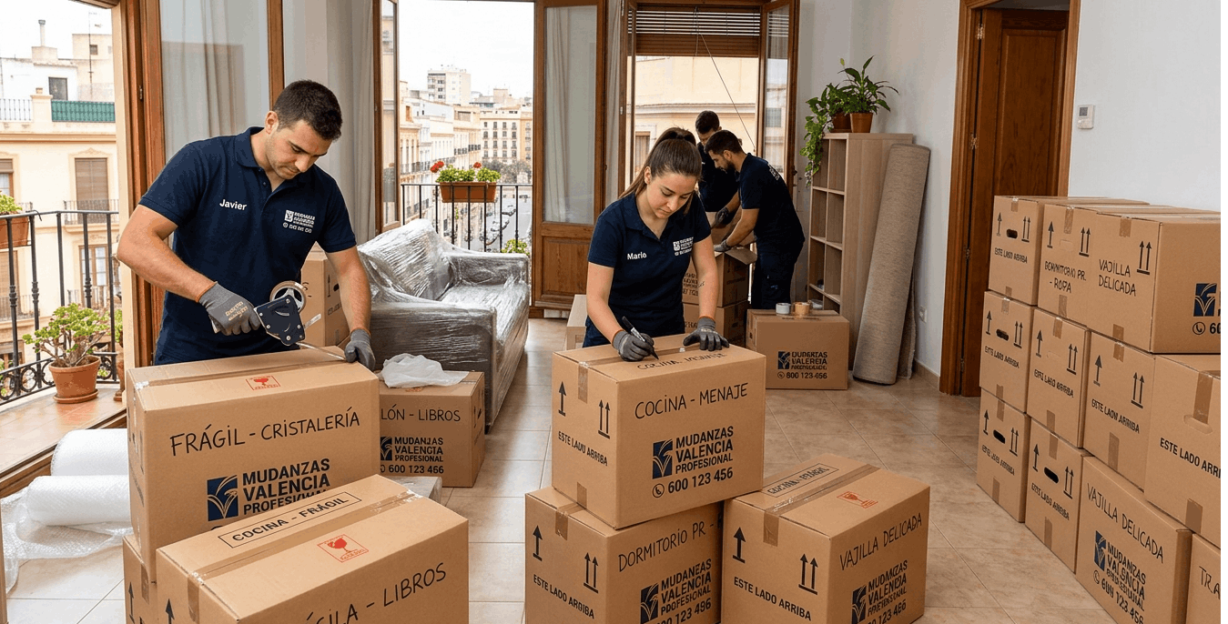 Embalaje profesional de cajas para mudanza en Valencia